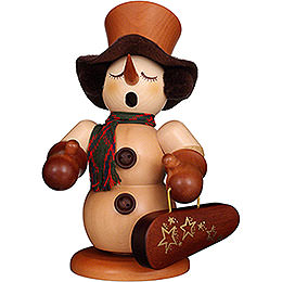 Smoker  -  Snowman with Violin Case Natural  -  23cm / 9.1 inch