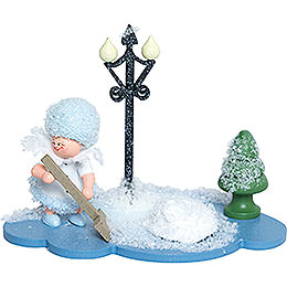 Snowflake with Snow Shovel  -  8cm / 3 inch