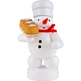 Snowman Baker with Cake  -  8cm / 3.1 inch