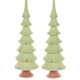 Solid Wood Trees  -  Bright Green  -  2 pieces  -  14,5cm / 5.7 inch