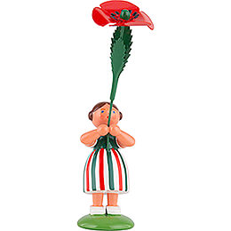 Summer Flower Girl with Poppy  -  12cm / 4.7 inch