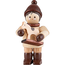 Thiel Figurine  -  Boy with Horsy  -  natural  -  4,6cm / 1.8 inch