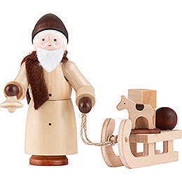 Thiel Figurine  -  Santa Claus with Sled  -  natural  -  6cm / 2.4 inch
