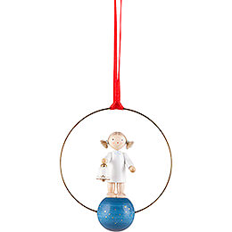 Tree Ornament  -  Angel with Bell  -  7cm / 2.8 inch