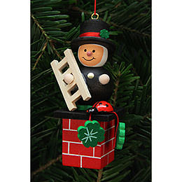 Tree Ornament  -  Chimney Sweep on Chimney  -  3,0x7,8cm / 1x3 inch