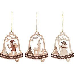 Tree Ornament  -  Christmas Bells  -  Set of 6  -  7cm / 2.8 inch