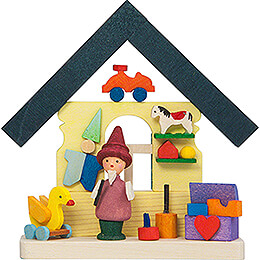 Tree Ornament  -  House Dwarf with Toys  -  7,4cm / 2.9 inch