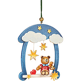 Tree Ornament  -  Teddy Swing  -  9cm / 3.5 inch