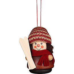 Tree Ornament  -  Teeter Man  -  Skier Natural  -  8cm / 3.1 inch