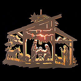 Window Picture  -  Nativity Scene in Stable  -  25cm / 9.8 inch